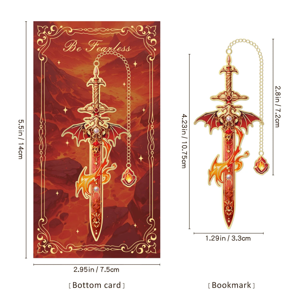 "Elements of Fantasy" | Fantasy Sword Bookmarks Set of 4 | Paper Dreams