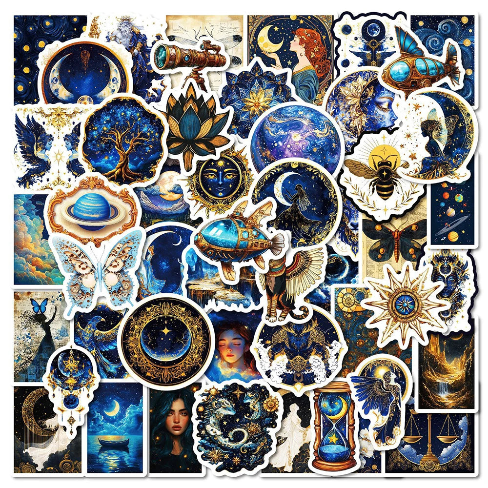 "Vintage Celestial & Mystical Art" | 50pcs Stickers | Paper Dreams