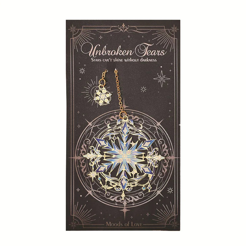 Vintage Art Metal Bookmark Gold Chain