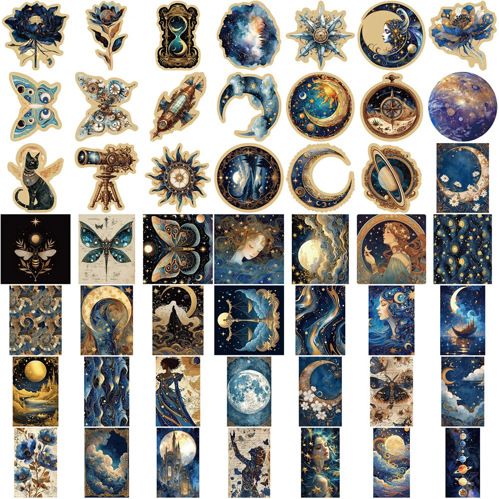 "Vintage Celestial & Mystical Art" | 50pcs Stickers | Paper Dreams