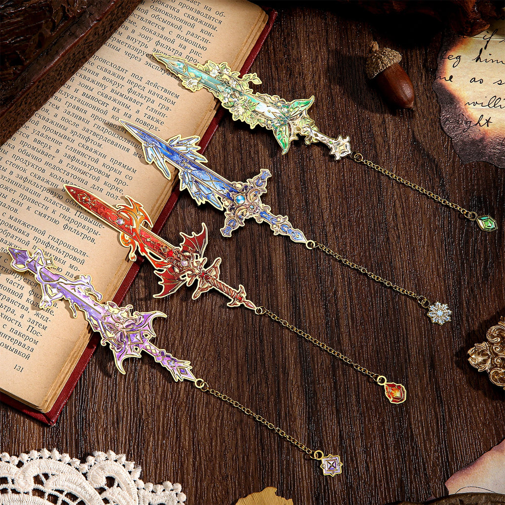 "Elements of Fantasy" | Fantasy Sword Bookmarks Set of 4 | Paper Dreams